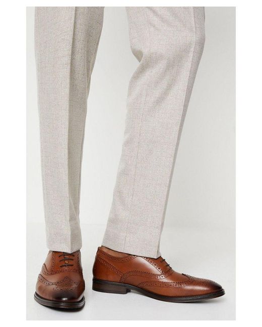 Burton Natural Leather Smart Oxford Toe Cap Shoes for men