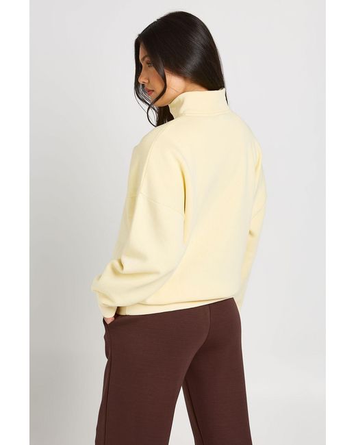 Boohoo Natural Maternity Oversized Half Zip Sweatshirt