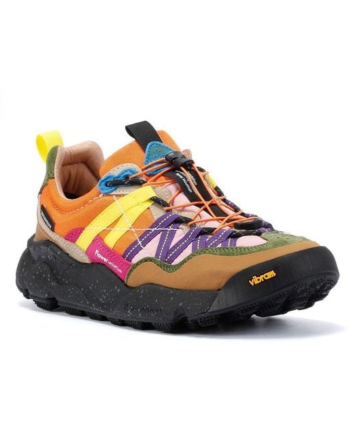 Flower Mountain Orange Iwano Suede/Nylon Trainers