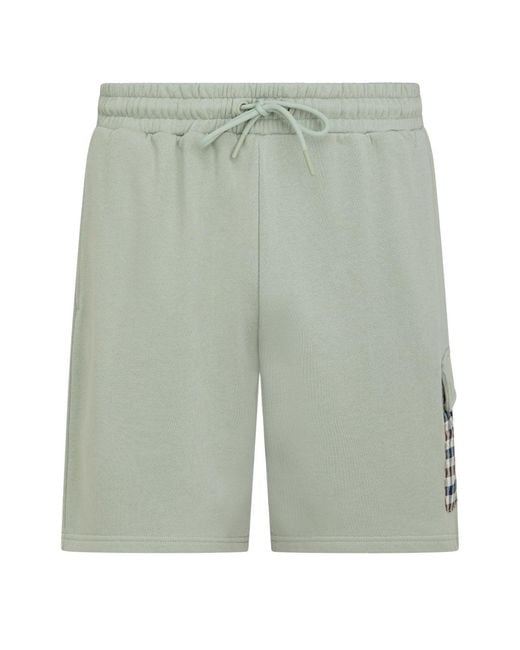 Aquascutum Green Active Lamina Pocket Salvia Light Shorts Cotton for men