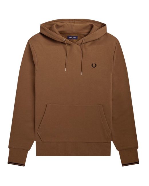 Fred Perry Schaduwrijke Steenbruine Hoodie Met Getipte Mouwen in het Brown voor heren