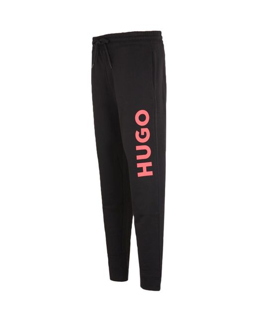 HUGO White Large Logo Sustainable French Terry Joggers for men