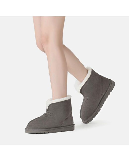 EVER AU Gray Owl Ankle Slippers