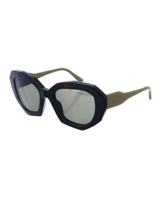 Marni Black Me606S Oval-Shaped Acetate Sunglasses