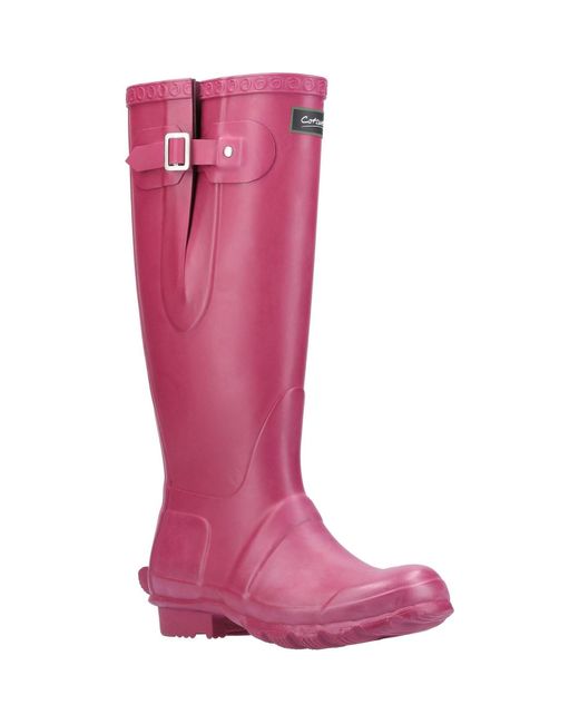 Cotswold Pink Windsor Welly Rubber Berry Wellington Boots