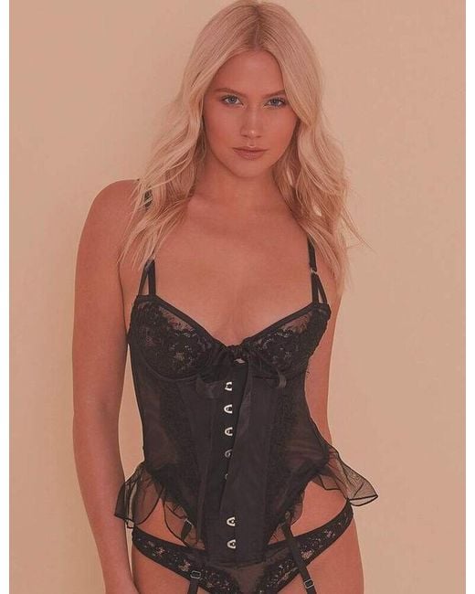 Playful Promises Black Felicity Hayward Anna Lace & Mesh Basque