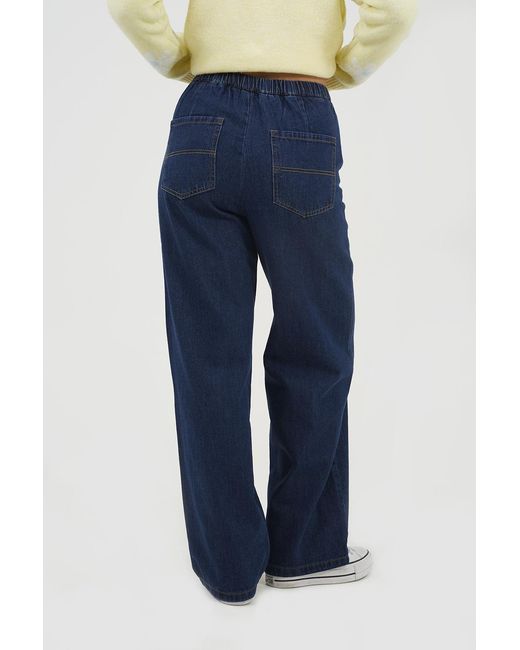 Brave Soul Blue Elasticated Waist Straight Leg Jean