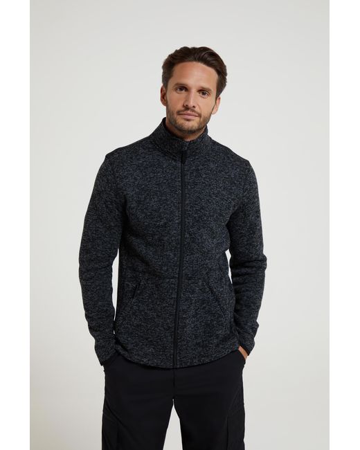 Mountain Warehouse Blue 'Idris Ii' Fleece Jacket With Side Pockets Full Zip Breathable Coat for men