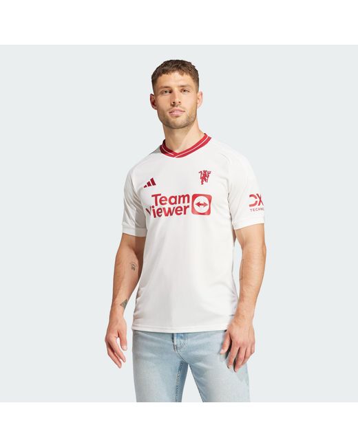 Adidas Originals White Manchester United 23/24 Third Jersey for men