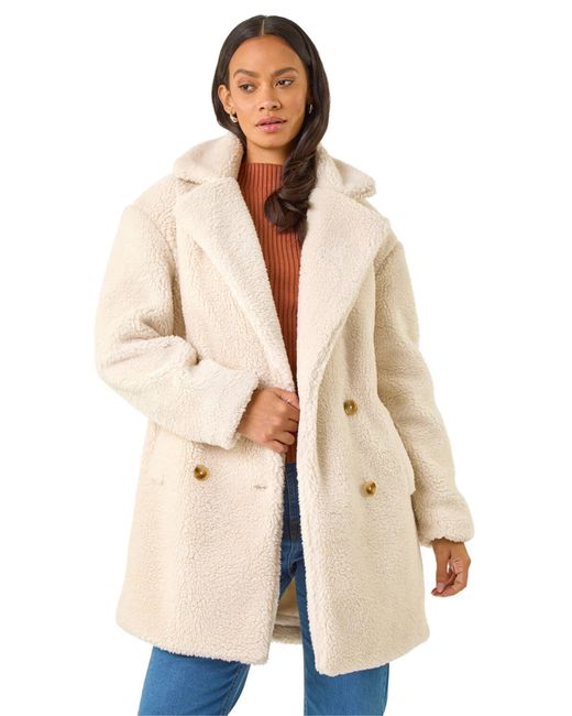 D.u.s.k Natural Oversized Boucle Coat