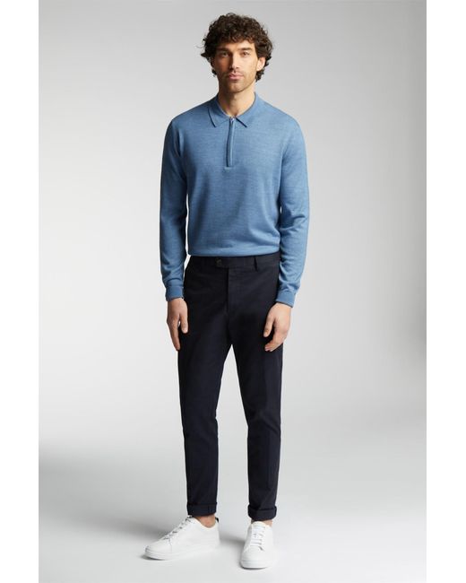 Limehaus Blue Tailored Suit Trousers for men