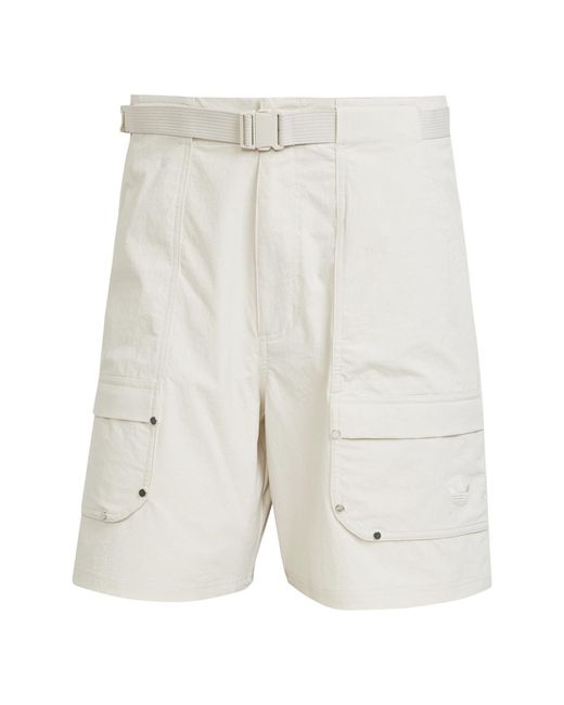 Adidas Originals White Cargo Shorts for men
