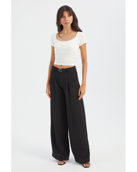 Hiccup White Scoop Neck Crop Top