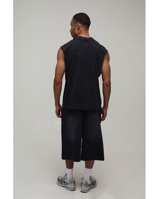 BoohooMAN Gray Oversized Grateful Dead Acid Wash License Print Tank for men