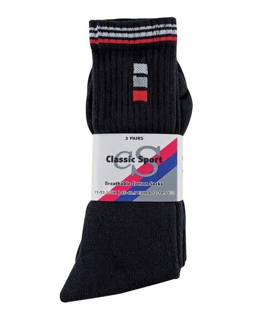 Sock Snob Blue 6 Pack Cotton Striped Pattern Trainer Sports Socks for men