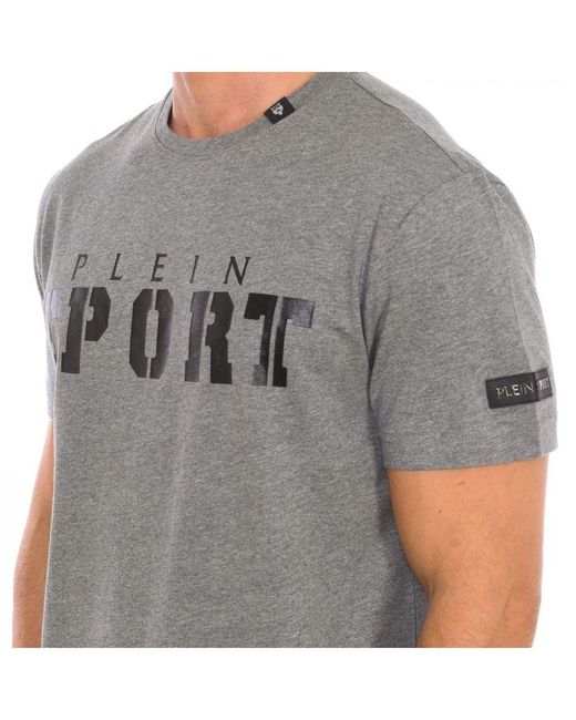 Philipp Plein Gray Tips400 Short Sleeve T-Shirt for men