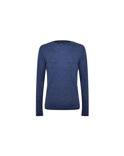 Howick Merino Crewneck Sweatshirt In Denim in het Blue voor heren