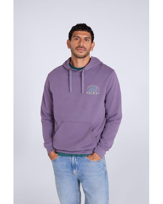 Mountain Warehouse Purple 'River' Hoodie Drawcord Adjustable Hood Cosy Pullover Cotton for men