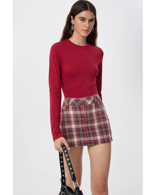 Hiccup Red Basic Long Sleeve Top