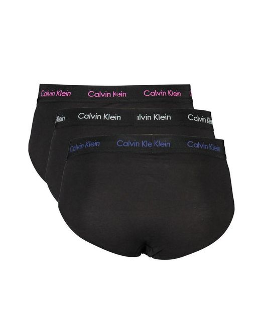 Calvin Klein Black Cotton Stretch 3 Pack Hip Brief for men