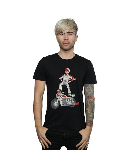 Disney Black Toy Story 4 Duke Caboom Pose T-Shirt Cotton for men