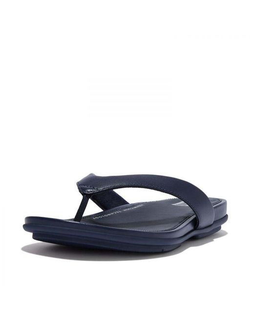 Fitflop Dames Teenslippers Fit Flop Gracie Leather In Navy in het Blue