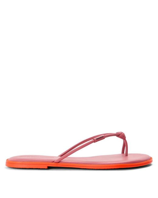 Havaianas Pink Solid Patterned Thong Toe Post Sandals
