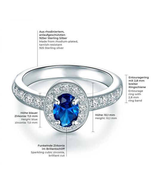 Tresor 1934 Blue Trilani Sterling Ring