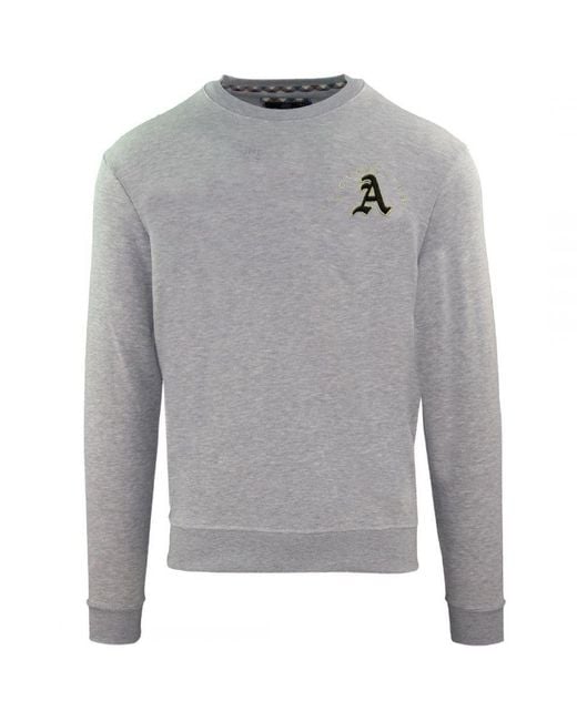 Aquascutum Gray Embossed A Logo Sweatshirt for men
