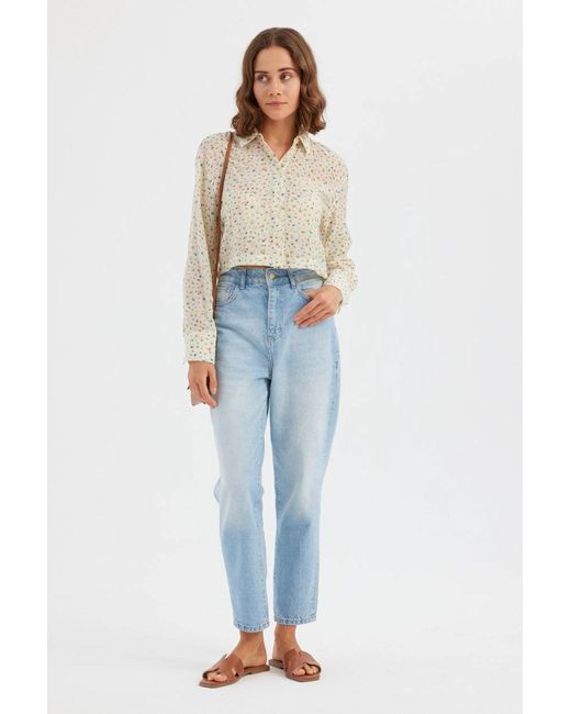 Hiccup Blue Floral Woven Long Sleeve Shirt