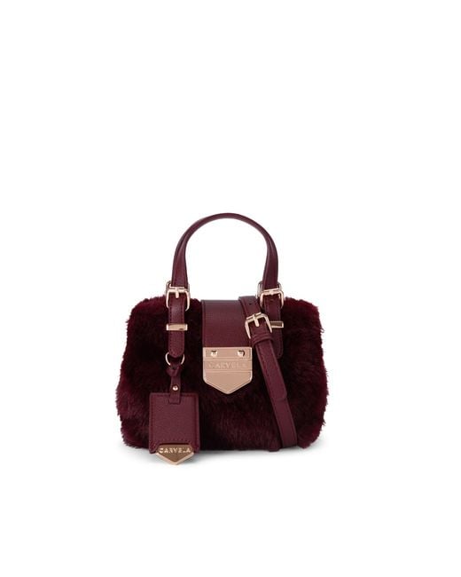 Carvela Kurt Geiger Purple Maria Micro Fur Bag