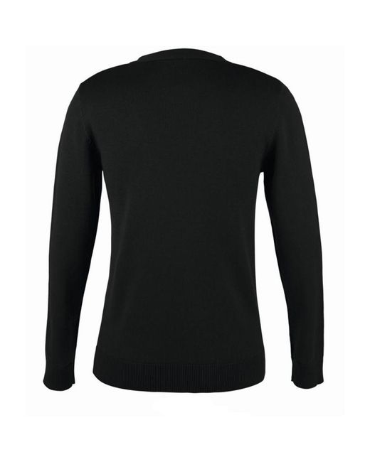 Sol's Black Ladies Golden V Neck Cardigan