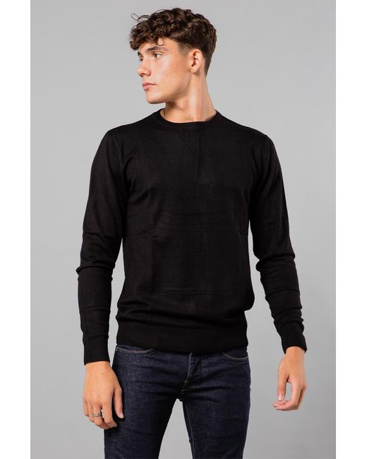 French Connection Black Crew Neck Knitted Jumper for men