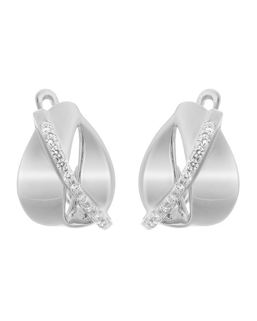 Orphelia White 'Idia' 925 Sterling Stud Earrings