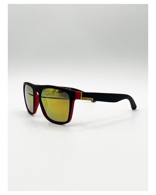 SVNX Black Matte Wayfarer Sunglasses With Case for men