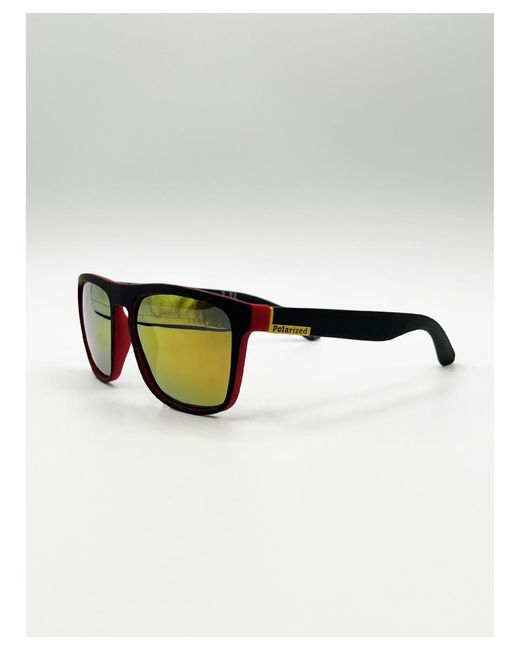 SVNX Black Matte Wayfarer Sunglasses With Mirrored Lens for men