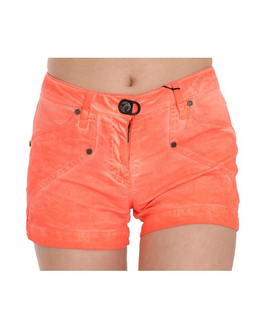 Plein Sud Orange Corduroy Shorts Pan70245