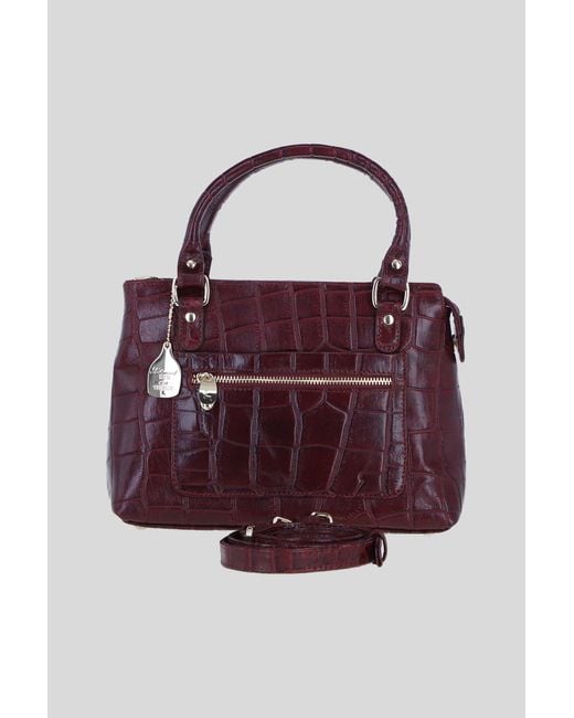 Ashwood Leather Red Real Handbag With Detachable Crossbody Strap