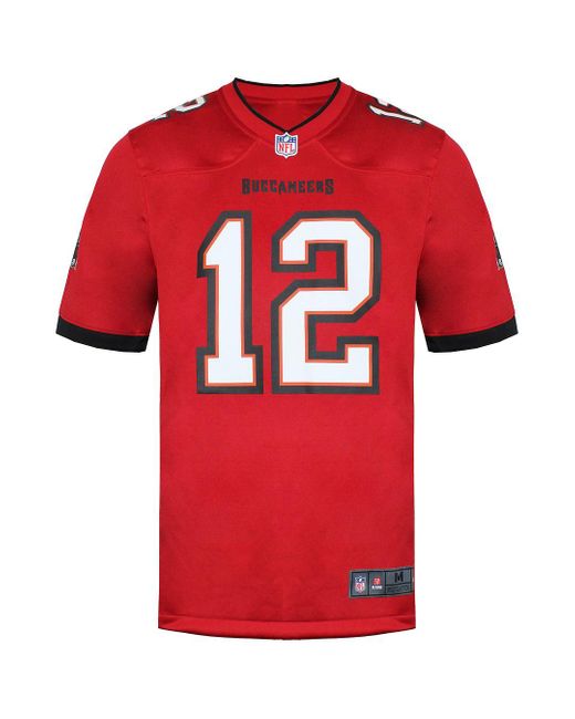 Nike Red Nfl Game Tampa Bay Buccaneers 12 Brady Jersey for men