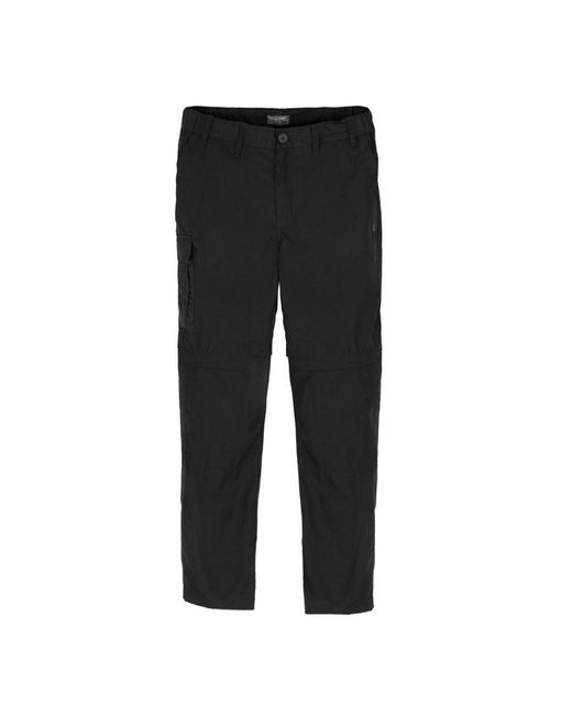 Craghoppers Black Expert Kiwi Convertible Tailored Cargo Trousers for men