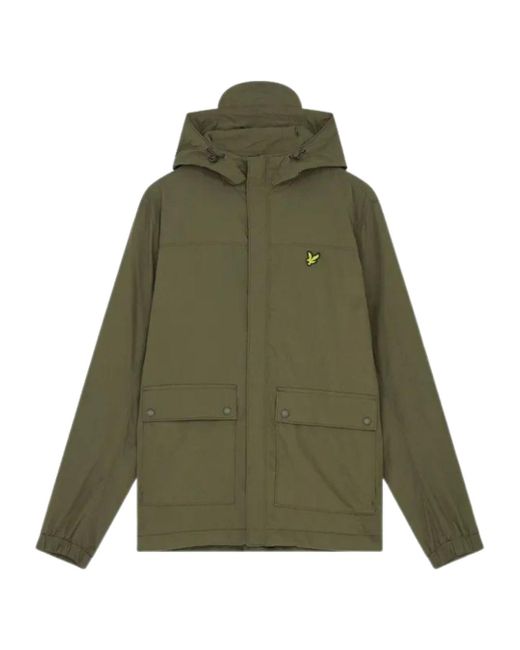 Lyle & Scott Green Hooded Pocket Jacket Nylon for men