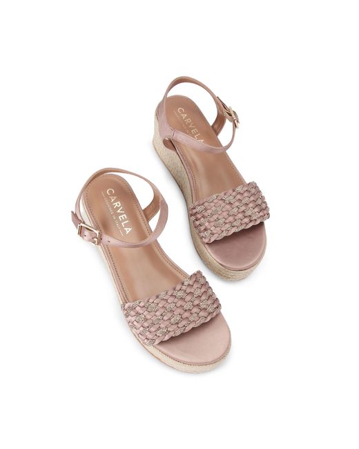 Carvela Kurt Geiger Pink Treccia Flatform Sandals