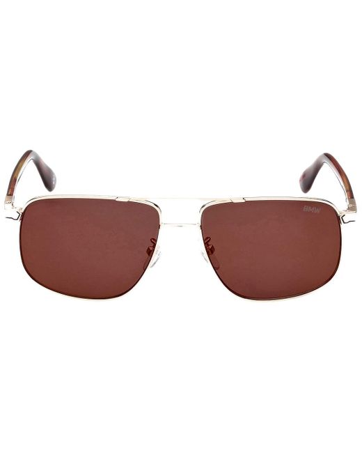 BMW Brown Framed Roviex Mirrored Lens Sunglasses Metal