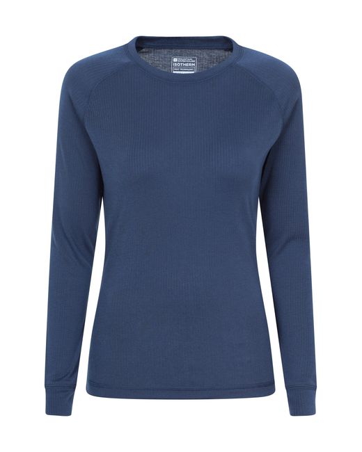 Mountain Warehouse Blue 'Talus' Long Sleeve Top Quick Dry Round Neck Thermal Base Layer