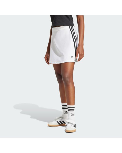 Adidas Originals White Adicolor 3-Stripes Mini Skirt