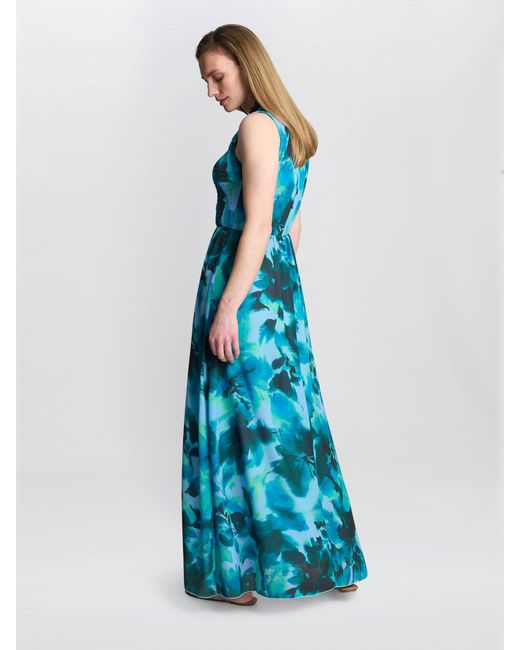Gina Bacconi Blue Roxanna Sleeveless Shired Top Dress