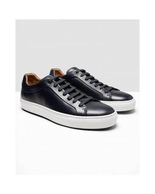 Boss White Mirage Tennis Burnished Leather Trainers for men