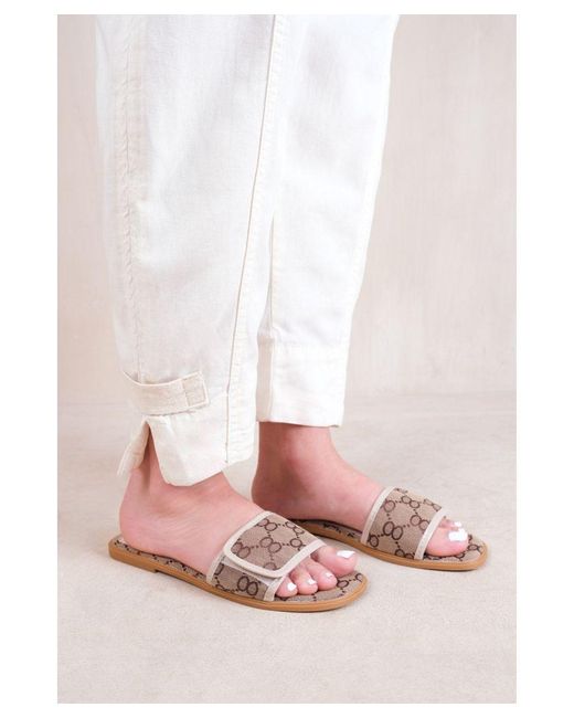 Where's That From Pink 'Mirage' Adjustable Single Band Flat Slider Sandals