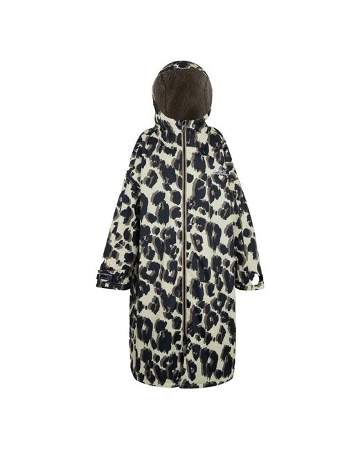 Regatta Black Adult Changing Leopard Print Robe (Multicoloured)