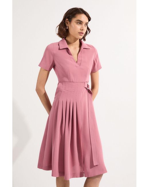 yellow fitted midi dress Self-portrait Decorative Knit Midi Dress